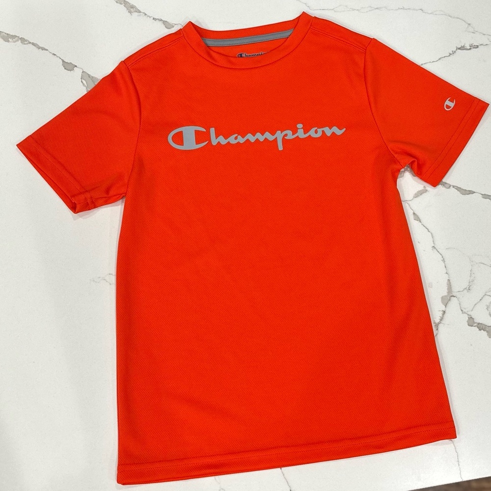 Orange Champion Boys' Short Sleeve Activewear T-Shirt Size 8 Small